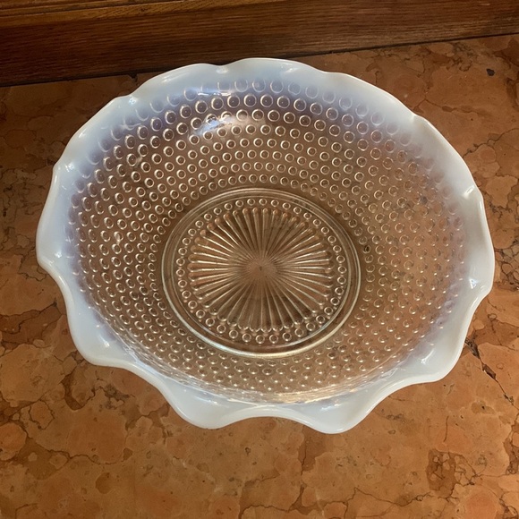 Vintage Anchor Hocking Moonstone Clear Opalescent Hobnail Glassware 5 Serving pc - Picture 2 of 8